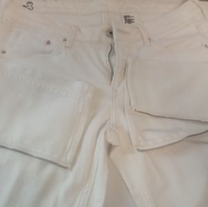 H&M Denim Jeans, Size 29, White, Zipper Ankles